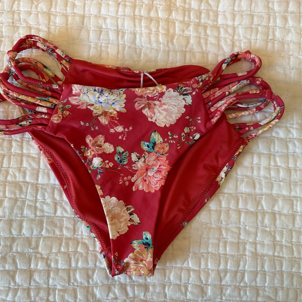 O'Neill Red Floral Bikini Bottom